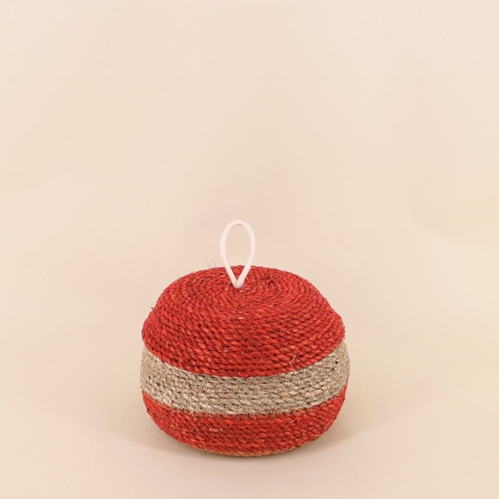 Panier en fibres naturelles rouge 20cm | Hashtag Déco