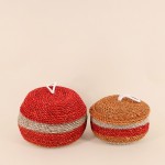 Panier en fibres naturelles rouge 20cm | Hashtag Déco