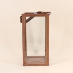 Lanterne en bois naturel avec anse 40cm | Hashtag Déco