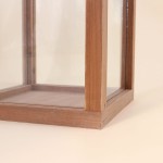Lanterne en bois naturel avec anse 40cm | Hashtag Déco