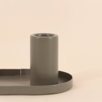 Bougeoir métal kaki ovale 12x6cm | Hashtag Déco