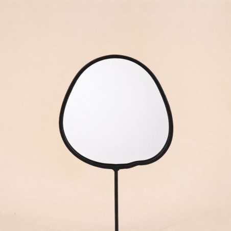 Miroir organique en métal noir sur pied 25cm | Hashtag Déco