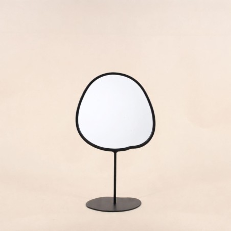 Miroir organique en métal noir sur pied 25cm | Hashtag Déco