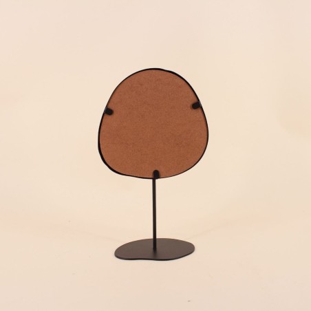Miroir organique en métal noir sur pied 25cm | Hashtag Déco