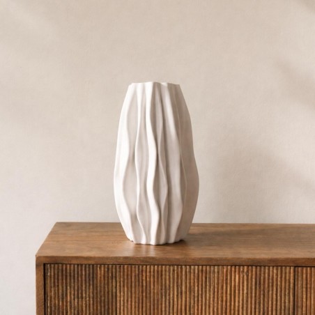 Vase alvéolé céramique blanche 3D 30cm | Hashtag Déco