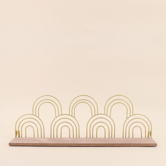Étagère murale arches dorés en métal 50cm | Hashtag Déco