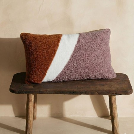 Coussin rectangulaire bouclette rose chic | Hashtag Déco