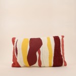 Coussin coloré coton bordeaux 30x50cm brodé | Hashtag Déco