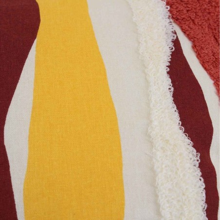 Coussin coloré coton bordeaux 30x50cm brodé | Hashtag Déco