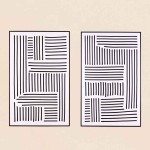Set de 2 toiles géométriques noir et blanc canvas | Hashtag Déco