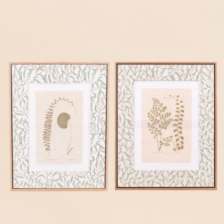 Set de 2 images encadrées lin vert 45x60cm | Hashtag Déco