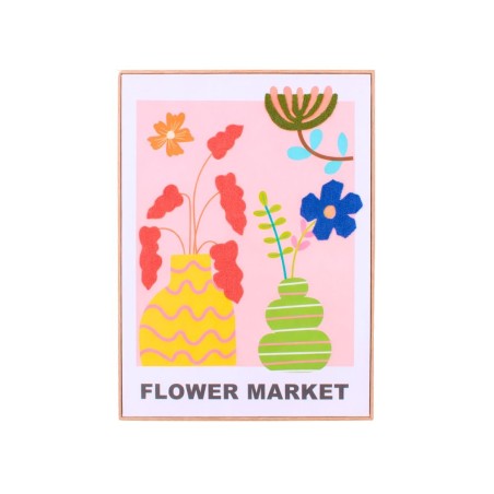 image encadrée fleurs brodées colorées 45x60cm | Hashtag Déco