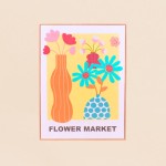 Set de 2 images encadrées fleurs brodées colorée 45x60 | Hashtag Déco