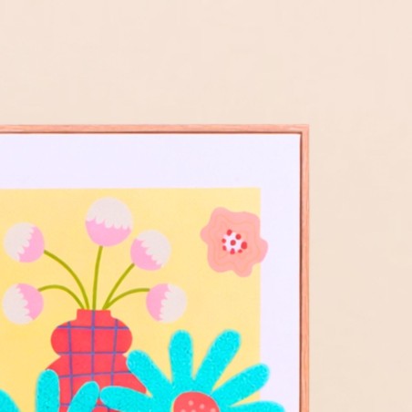 Set de 2 images encadrées fleurs brodées colorée 45x60 | Hashtag Déco