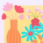 Set de 2 images encadrées fleurs brodées colorée 45x60 | Hashtag Déco