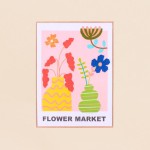 Set de 2 images encadrées fleurs brodées colorée 45x60 | Hashtag Déco