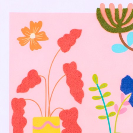 Set de 2 images encadrées fleurs brodées colorée 45x60 | Hashtag Déco