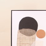 Set de 2 toiles abstraites 3D beige en lin 45x60cm | Hashtag Déco