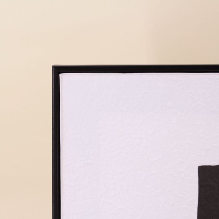 Set de 2 toiles abstraites 3D beige en lin 45x60cm | Hashtag Déco