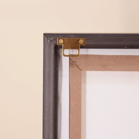 Set de 2 toiles abstraites 3D beige en lin 45x60cm | Hashtag Déco