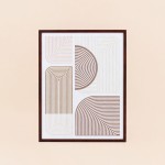 Set de 2 toiles en relief géométrique beige marron 45x60cm | Hashtag Déco