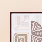 Set de 2 toiles en relief géométrique beige marron 45x60cm | Hashtag Déco