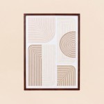 Set de 2 toiles en relief géométrique beige marron 45x60cm | Hashtag Déco