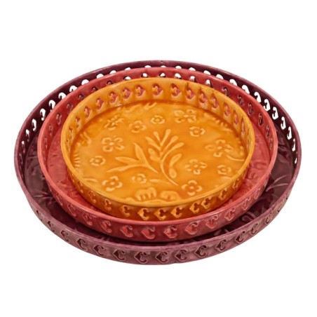 Lot de 3 plateaux colorés en reliefs | Hashtag Déco