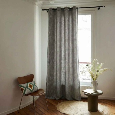 Rideau coton noir élégant 140x250 cm | Hashtag Déco