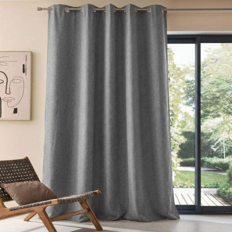 Rideau occultant gris en tissu 140x240cm | Hashtag Déco