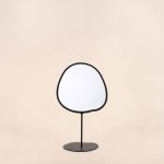 Miroir organique en métal noir sur pied 25cm | Hashtag Déco