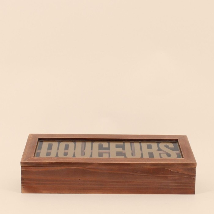 Boite en bois douceurs 30x12cm | Hashtag Déco