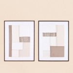 Set de 2 toiles peintes à la main à motifs marron, beiges | Hashtag Déco