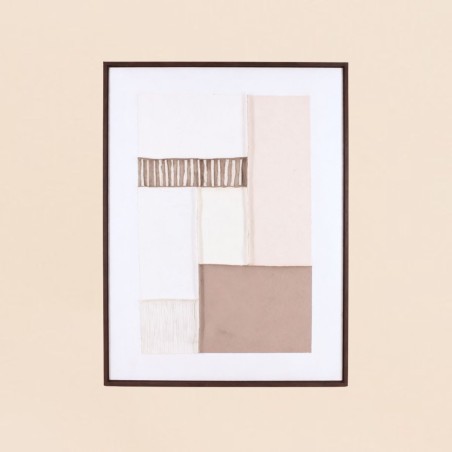 Set de 2 toiles peintes à la main à motifs marron, beiges | Hashtag Déco