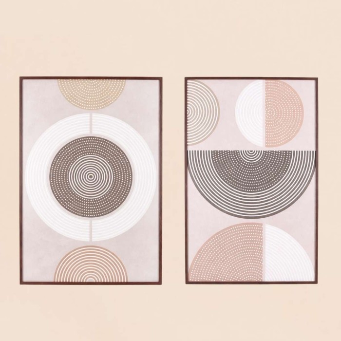 Set de 2 toiles géométriques marron en canvas 60x90 cm | Hashtag Déco