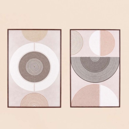Set de 2 toiles géométriques marron en canvas 60x90 cm | Hashtag Déco