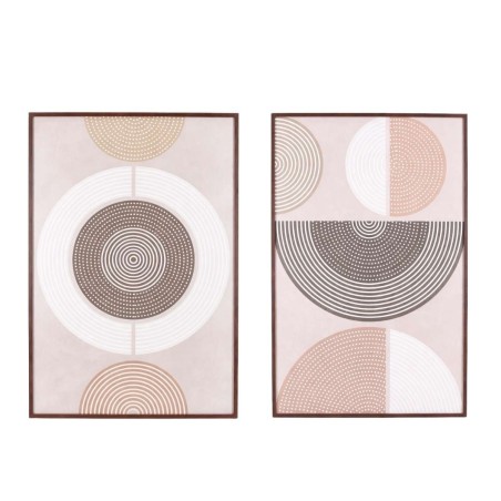 Set de 2 toiles géométriques marron en canvas 60x90 cm | Hashtag Déco