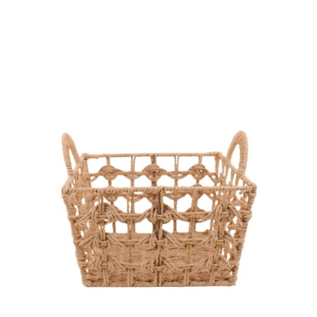 Panier tressé nature 30x30cm en osier beige | Hashtag Déco