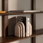 Serre-livres arche travertin beige en ciment | Hashtag Déco