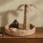 Plateau rond en rotin naturel 30cm | Hashtag Déco