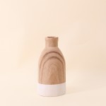 Vase bouteille en bois naturel 20cm | Hashtag Déco