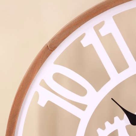 Horloge ronde métal blanc 50cm, chic et moderne | Hashtag Déco