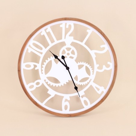 Horloge ronde métal blanc 50cm, chic et moderne | Hashtag Déco