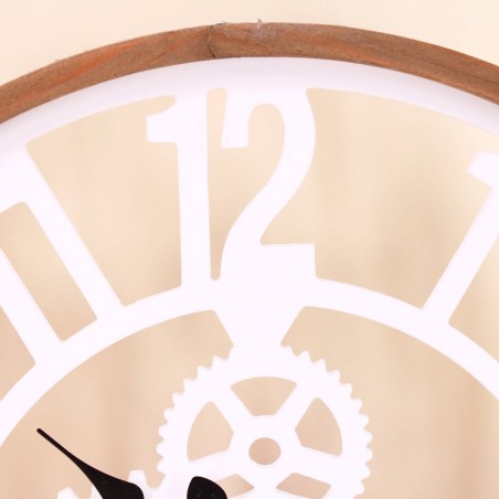 Horloge ronde métal blanc 50cm, chic et moderne | Hashtag Déco