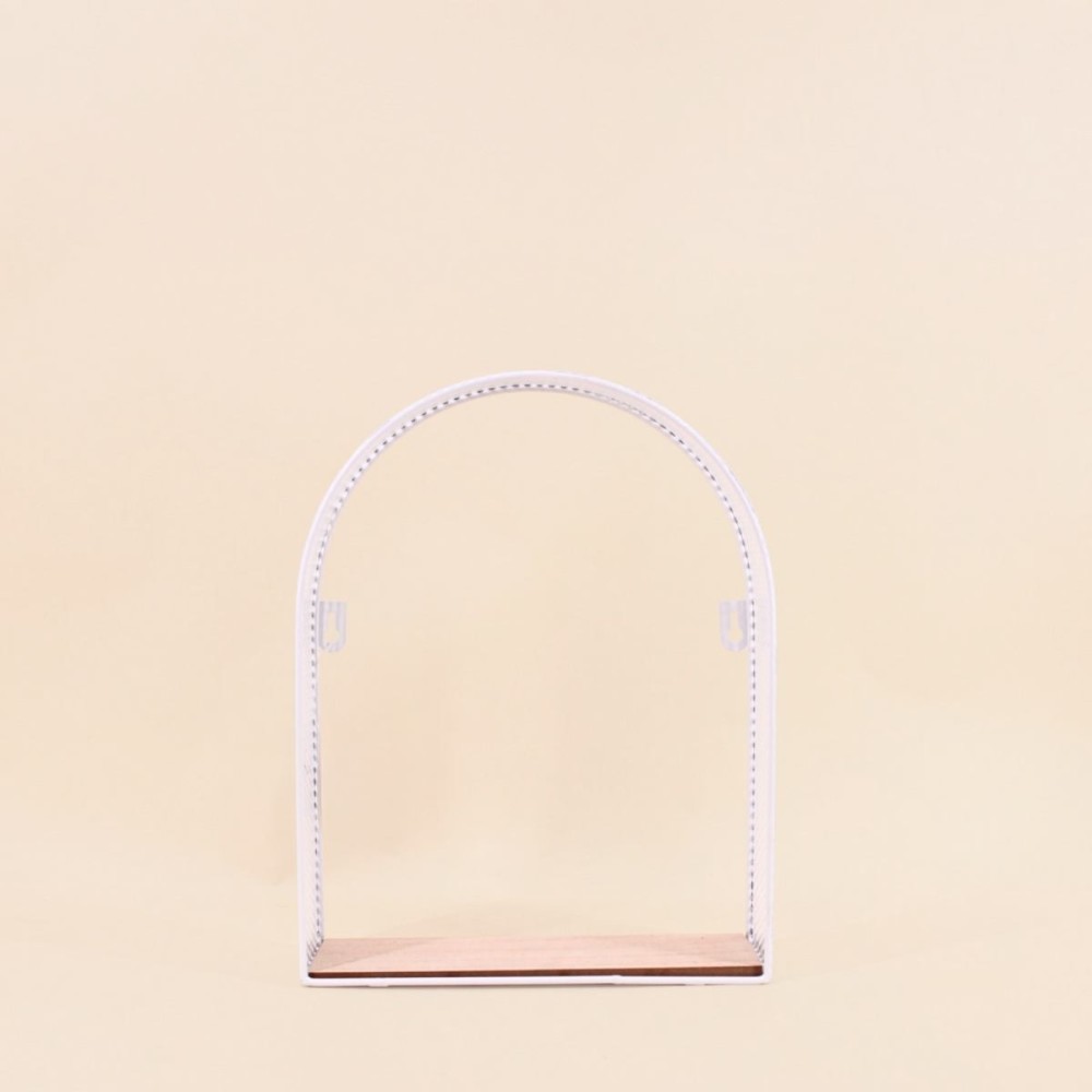 Étagère murale en métal blanc élégante 32x25cm | Hashtag Déco