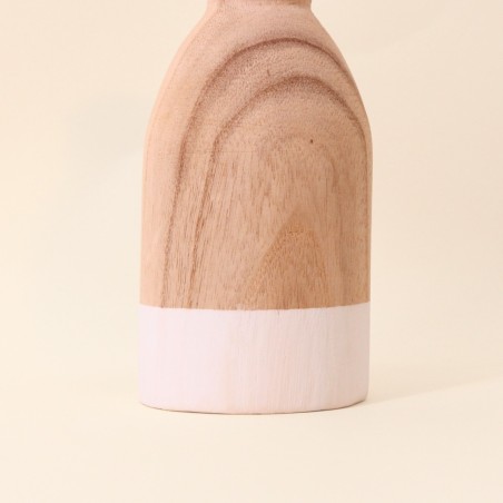 Vase bouteille en bois naturel 20cm | Hashtag Déco