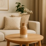 Vase bouteille en bois naturel 20cm | Hashtag Déco