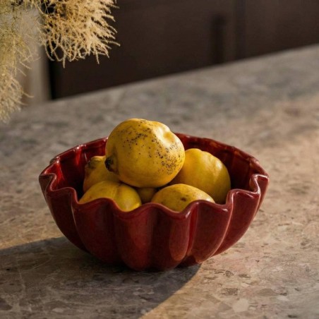 Coupe céramique alvéolée 24cm verte | Hashtag Déco