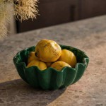 Coupe céramique alvéolée 24cm verte | Hashtag Déco