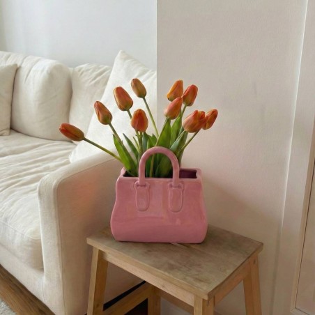 Vase sac à main céramique neutre élégant | Hashtag Déco